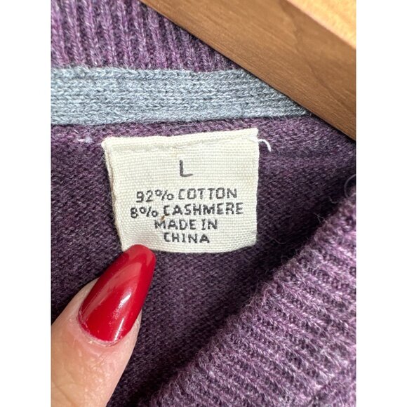 Weatherproof Vintage Mens Sweater Maroon Cashmere Cotton V-Neck Lightwt Luxury - Picture 3 of 10